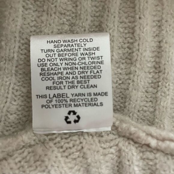 Women’s Pink Rose Ribbed Knit Sweater Cream Color Size S - Picture 6 of 6